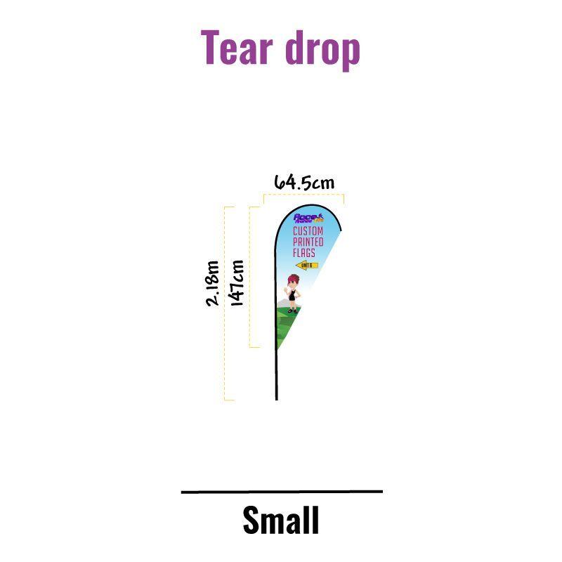 Double Tear Drop Logo - Teardrop Flag - SMALL Double Sided