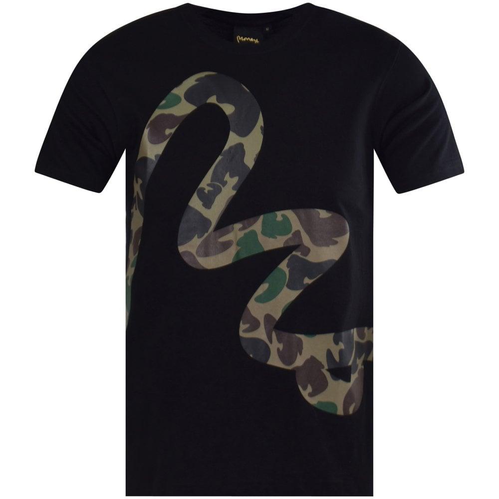 Black Camo Logo - MONEY CLOTHING Black Camo Logo T Shirt From Brother2Brother UK
