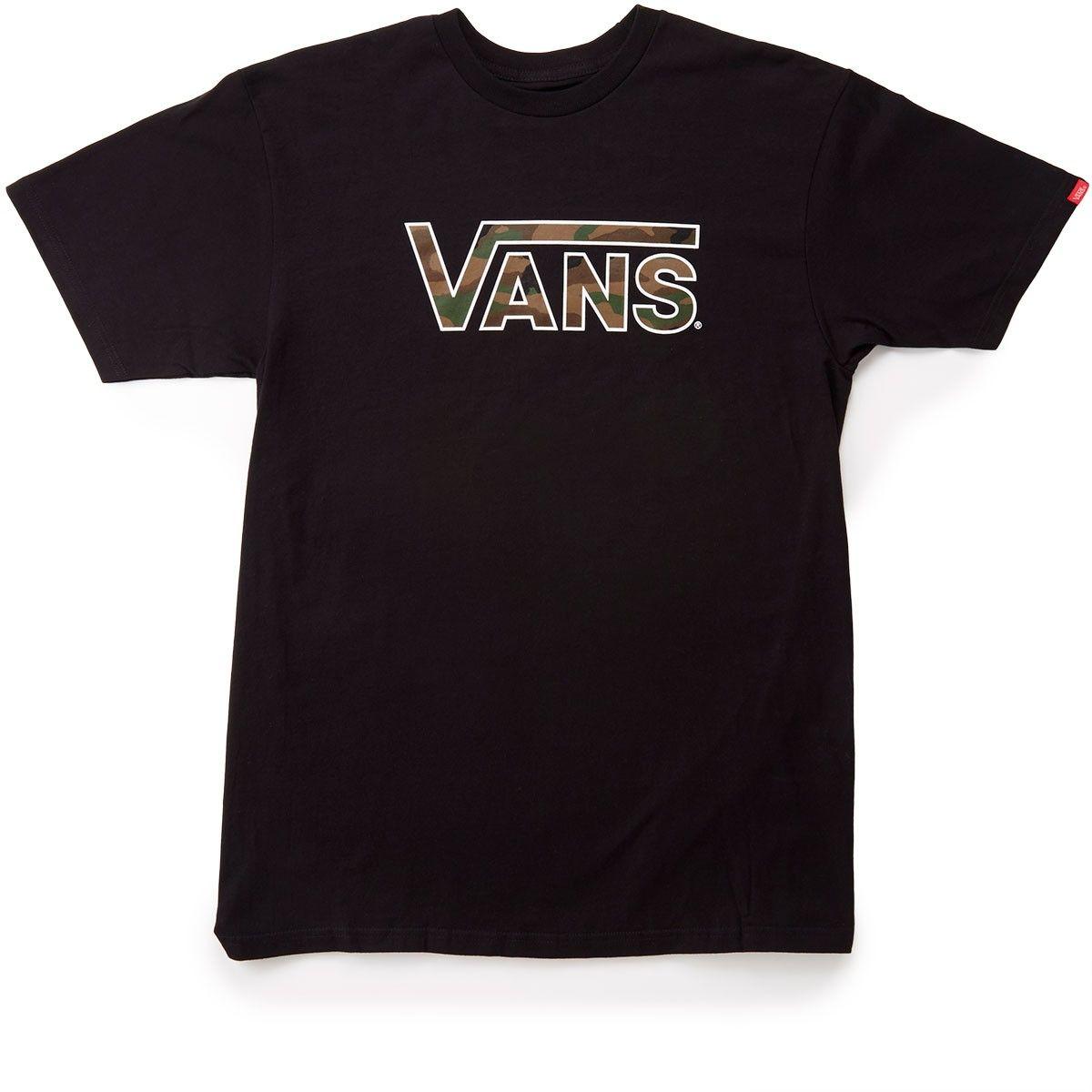 Black Camo Logo - Vans Classic Logo Fill T-Shirt - Black/Camo