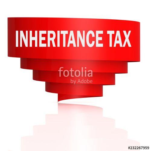 Red Curve Logo - Inheritance tax word with red curve banner and royalty