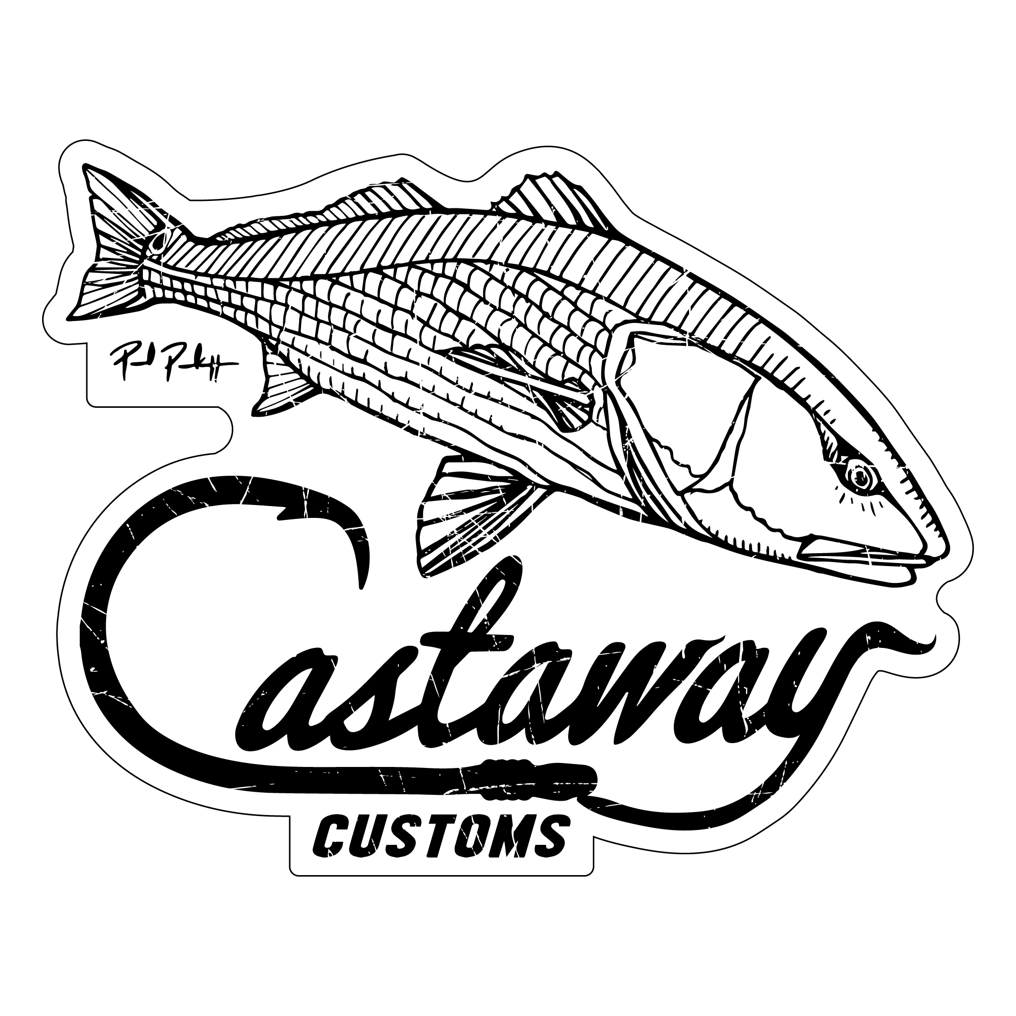 Red Fish Logo - Redfish Logo Decal | Castaway Customs