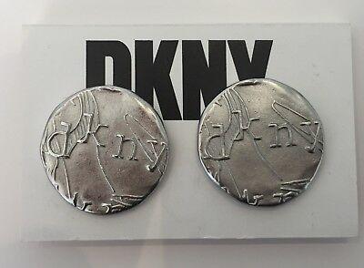 Double Tear Drop Logo - DKNY EARRINGS DONNA Karan Double Tear Drop Gold Tone Pierced SIGNED