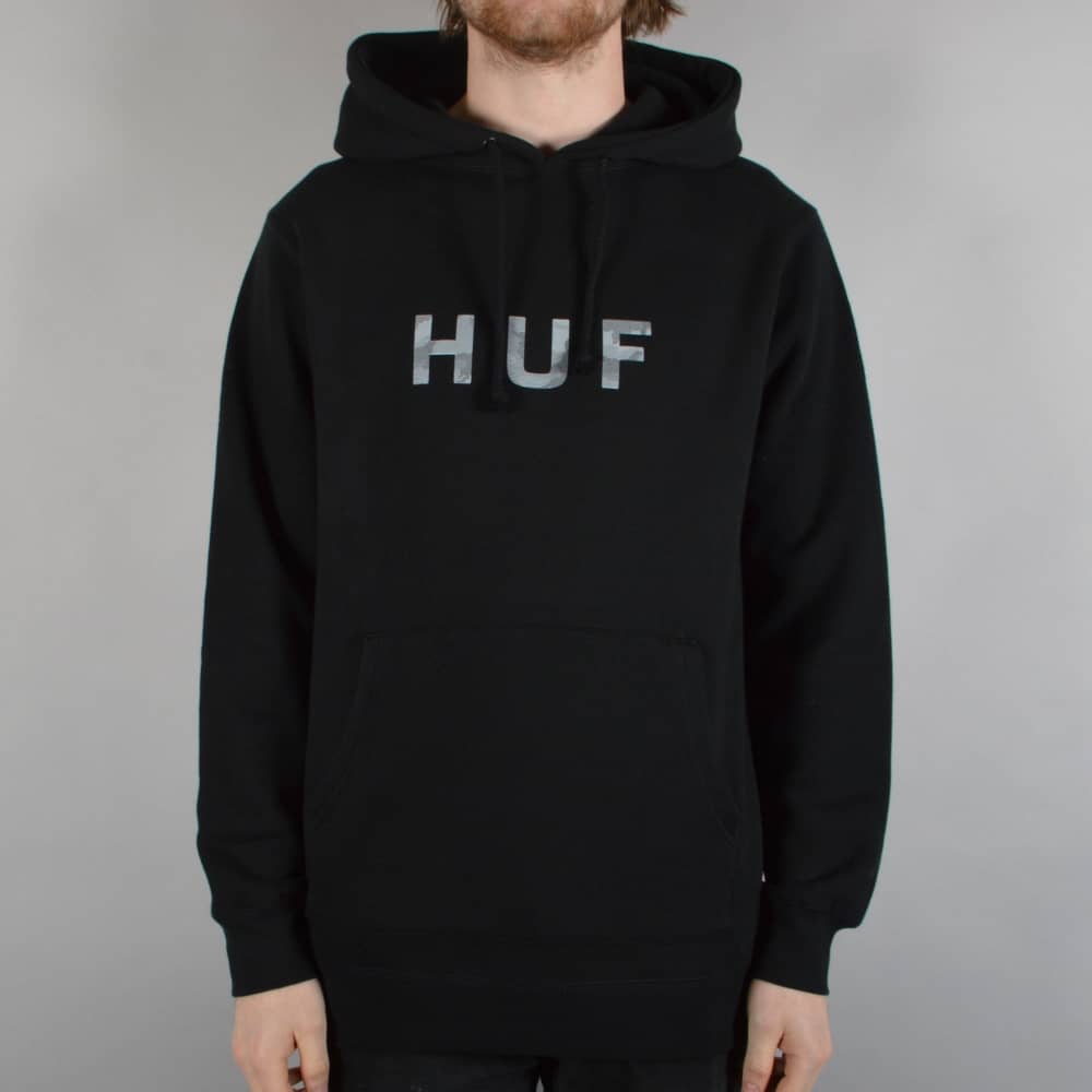 Black Camo Logo - HUF Original Logo Pullover Hoodie - Black/Camo - SKATE CLOTHING from ...