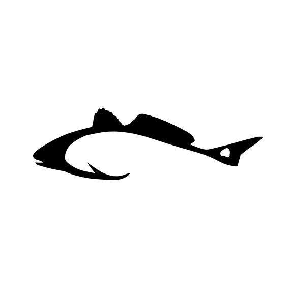 Red Fish Logo - Hook shaped redfish fishing vinyl diecut decal car truck
