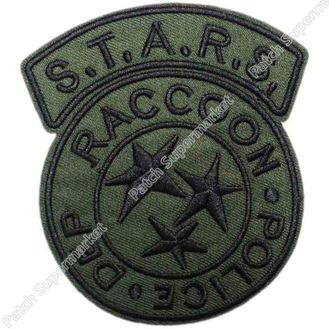 Black Camo Logo - 3.5 Resident Evil STARS Raccoon Green Black Camo Logo TV MOVIE FILM