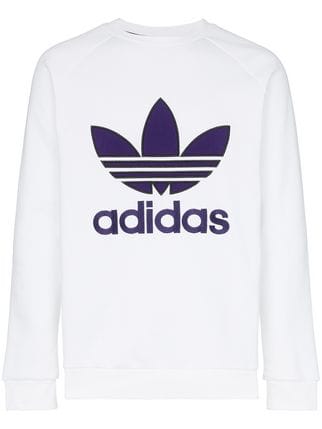 Adidas Purple Logo - Adidas Purple Logo Crew Neck Sweatshirt - Farfetch