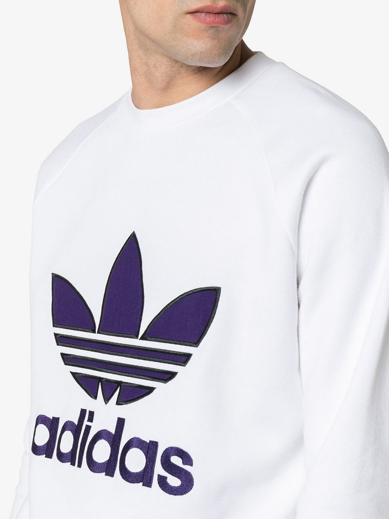 Adidas Purple Logo - Adidas purple logo crew neck sweatshirt | Browns