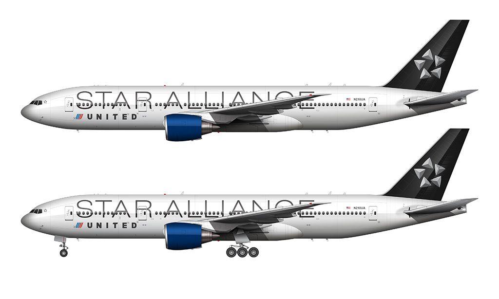 United Star Alliance Logo - Star Alliance (United Airlines) 777 200 Illustration