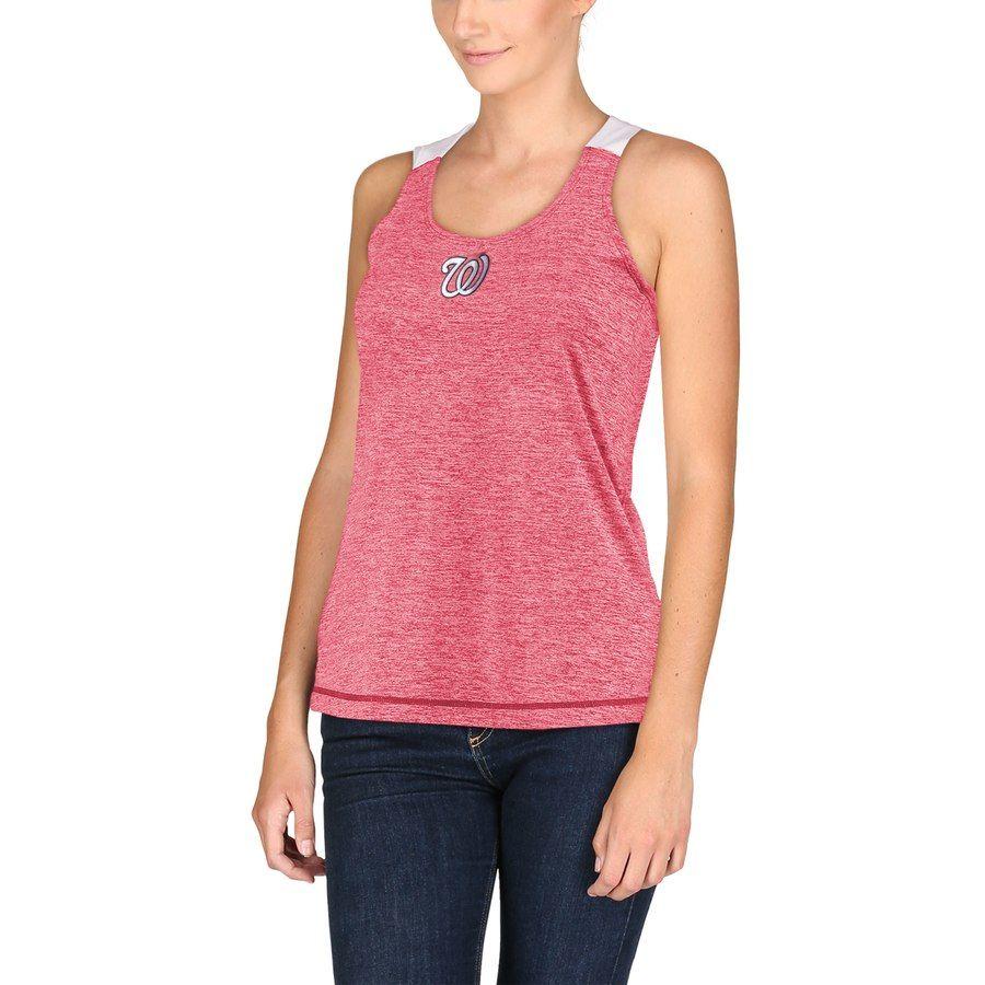 Red Curve Logo - Women's Washington Nationals Antigua Red Curve Logo Tank Top