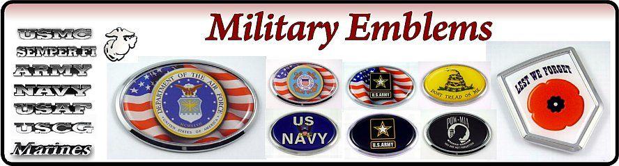 Military Car Logo - Military Car Badges | Military Chrome Emblems
