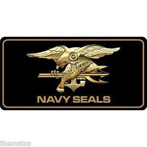 Military Car Logo - NAVY SEAL TRIDENT LOGO MILITARY CAR LICENSE PLATE