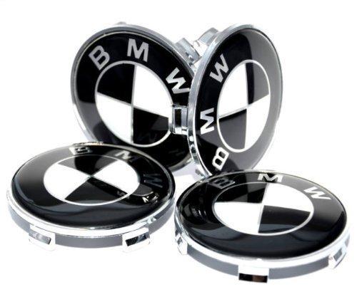 White Wheel Logo - BMW Black White Emblem Badge Set 7pcs E46 E90 - 88gogoshop - BMW ...