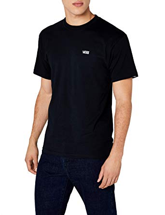 Small Vans Logo - Vans Men's Left Chest Logo Tee T-Shirt Black: Amazon.co.uk: Clothing