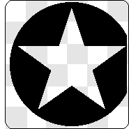 Who Has a Star Circle Logo - White Star on Black Circle Decal