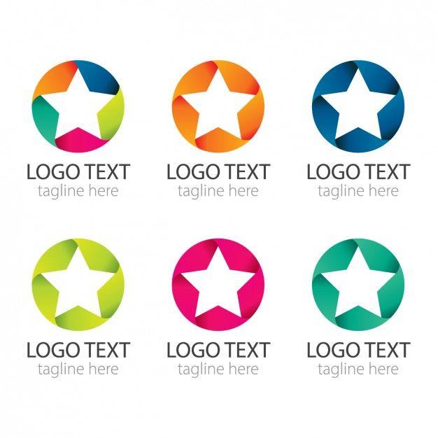 Who Has a Star Circle Logo - Colourful circles with stars logos pack Vector