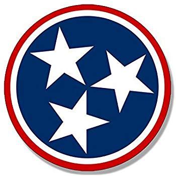 Who Has a Star Circle Logo - American Vinyl Round RED 3 Star Tennessee Logo Sticker