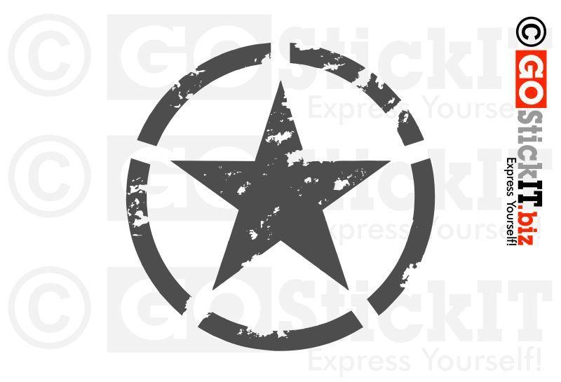 Who Has a Star Circle Logo - Distressed Military Star Jeep Decal