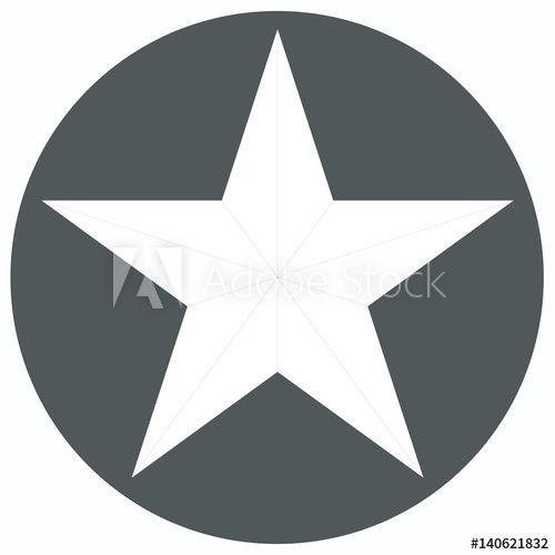 Who Has a Star Circle Logo - White Star shape isolated on black circle background. flat sign