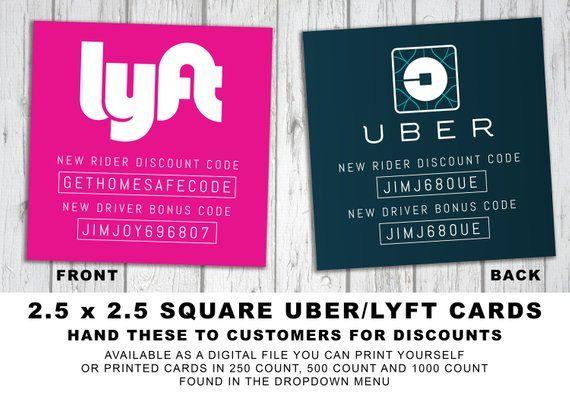 New Printable Uber Lyft Logo - Uber/Lyft Referral/Discount Cards Social Media Cards New | Etsy