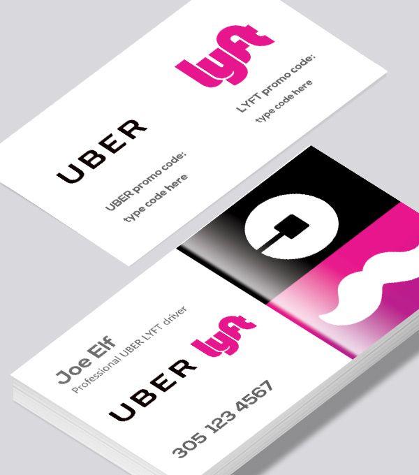 Custom Lyft Uber Logo - Uber and Lyft business card - Modern Design