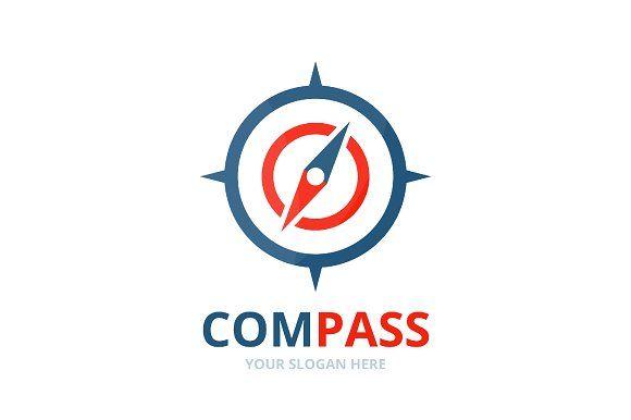Compus Logo - Vector compass logo combination. ~ Logo Templates ~ Creative Market