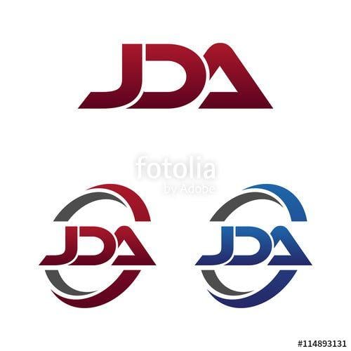 JDA Logo - Modern 3 Letters Initial logo Vector Swoosh Red Blue jda Stock