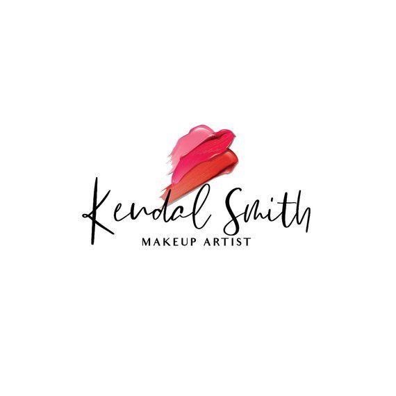Makeup Artist Company Logo - Premade Logo DesignRed Lipstick Swatch LogoPink Lip gloss | Etsy