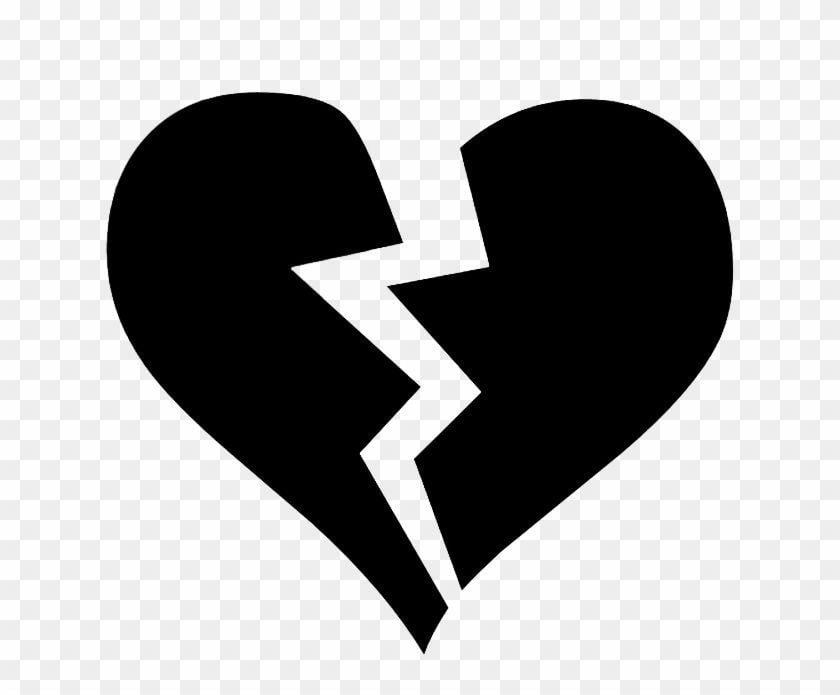 Broken Heart Logo - Black Broken Heart Symbol Transparent PNG Clipart Image Download