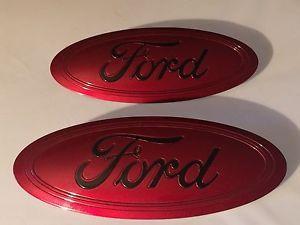 Black and Red F Logo - 2015-16-2017 FORD oval F-150 RUBY RED & BLACK LOGO SET,GRILLE ...