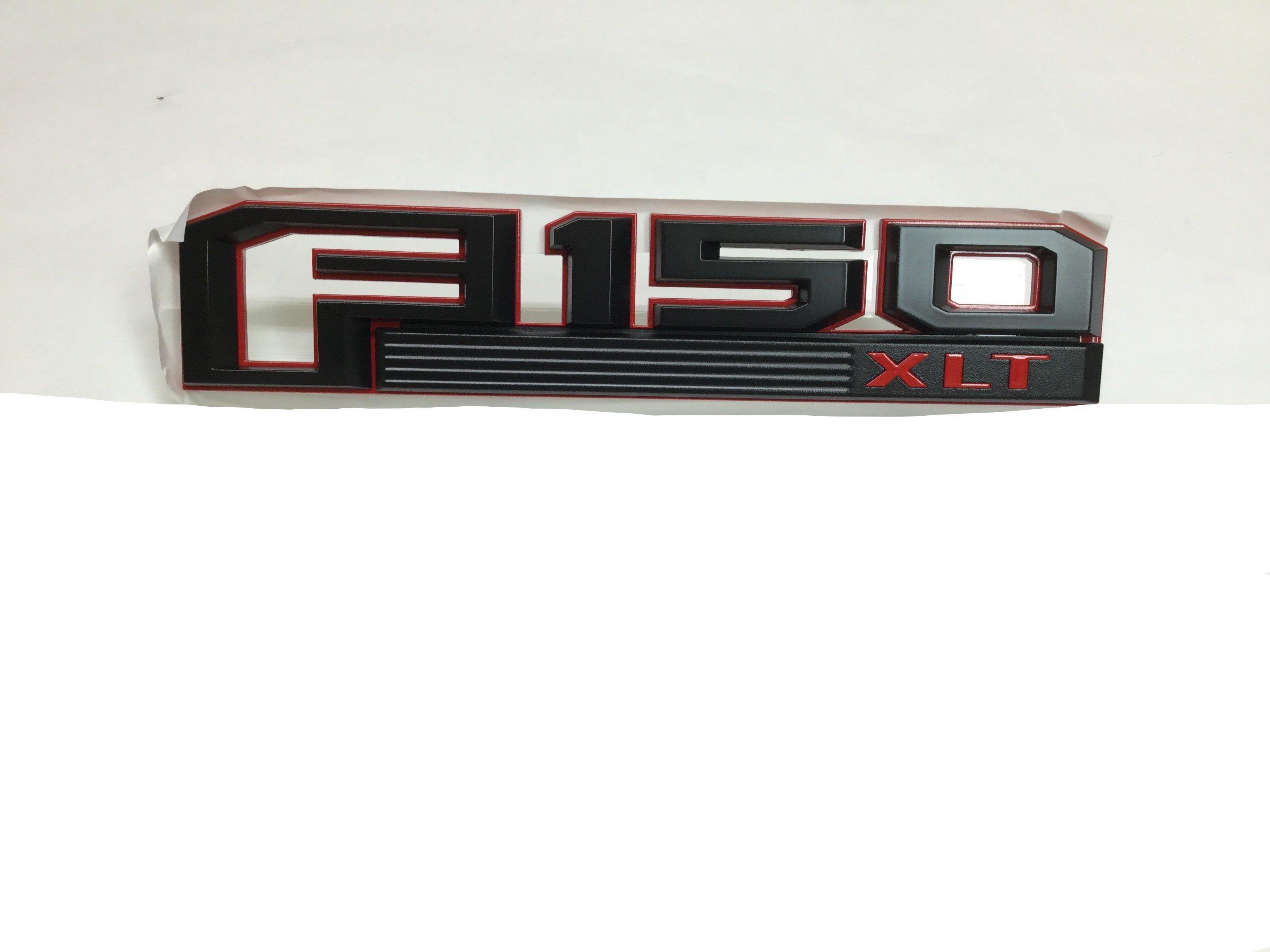 Black and Red F Logo - New 2015-2017 F-150 XLT Red and Black Fender Emblem Genuine Part ...