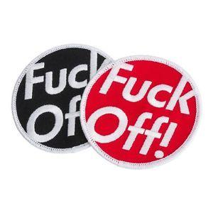 Black and Red F Logo - Custom BLACK & RED F*CK OFF! Embroidered Iron-on Patches / Supreme ...