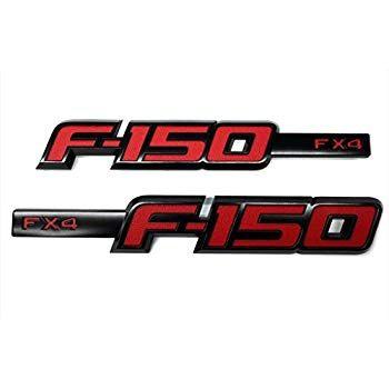Black and Red F Logo - 2009 2014 Ford F 150 FX4 Black & Red Fender Emblem 2