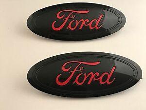 Black and Red F Logo - 2018 2019 F 150 No Cam Set Black Race Red Logo Ford Front And Rear