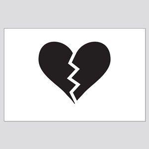 Broken Heart Logo - Broken Heart Symbol Wall Art - CafePress