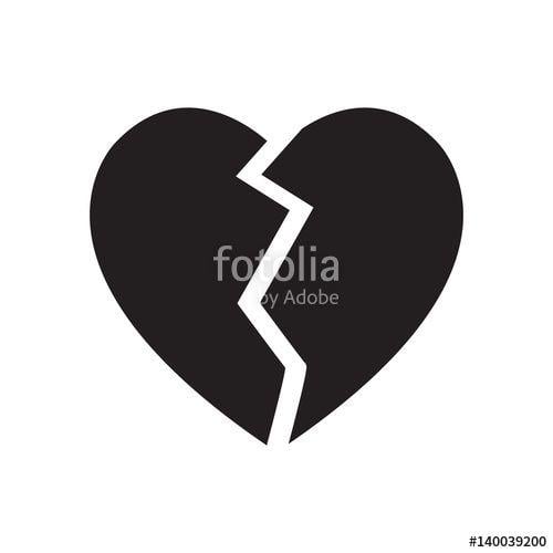 Broken Heart Logo - broken heart symbol isolated vector