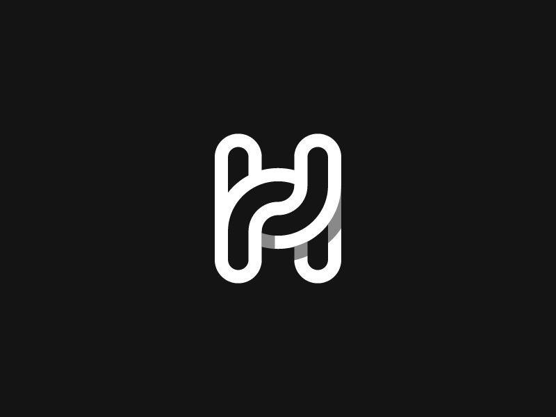 Cool Black Logo - logo H symbol for hug H letter monogram black and white. Graphic