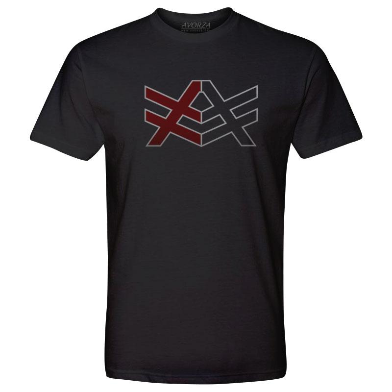 Black and Red F Logo - MT2 Black Fitted T-Shirt Red/Black AV Logo – Shop Avorza