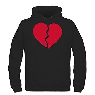 Broken Heart Logo - Shirtcity Broken Heart Logo Hoodie: Amazon.co.uk: Clothing