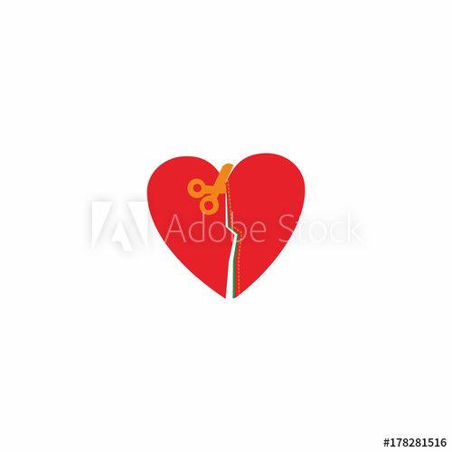 Broken Heart Logo - love cut icon, broken heart logo - Buy this stock vector and explore ...