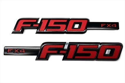 Black and Red F Logo - 2009 2014 Ford F 150 FX4 Black & Red Fender Emblem 2