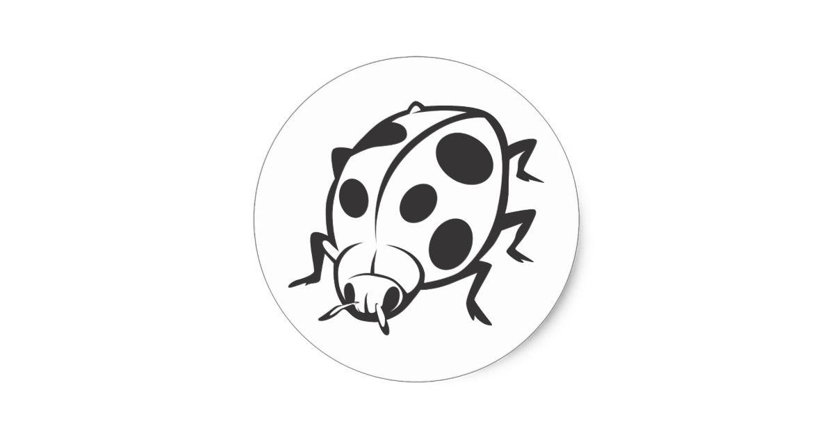 Cool Black Logo - Cool Black Ladybug Tattoo Logo Classic Round Sticker | Zazzle.co.uk