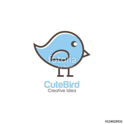 Cute Bird Logo - Bird Creative Design. Cute Bird Logo Design Template