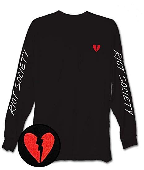 Broken Heart Logo - Riot Society Men's Broken Heart Embroidery Long Sleeve