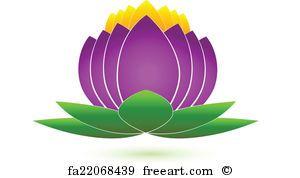 Lotus Flower Vector Art Logo - Free art print of Pink lotus flower icon vector | FreeArt | fa15640426