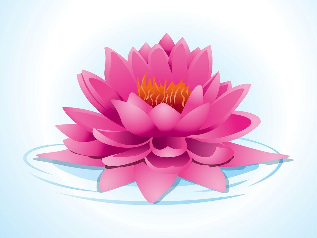 Lotus Flower Vector Art Logo - Pink Lotus Vector Art & Graphics