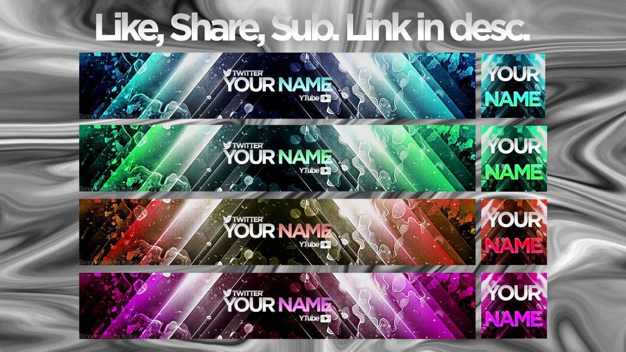 Rainbow Banner Logo - FREE and EASY Multi Color (Rainbow) YouTube Banner and Logo Template