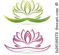 Lotus Flower Vector Art Logo - Free art print of Set of lotus flowers logo vector | FreeArt | fa9534860