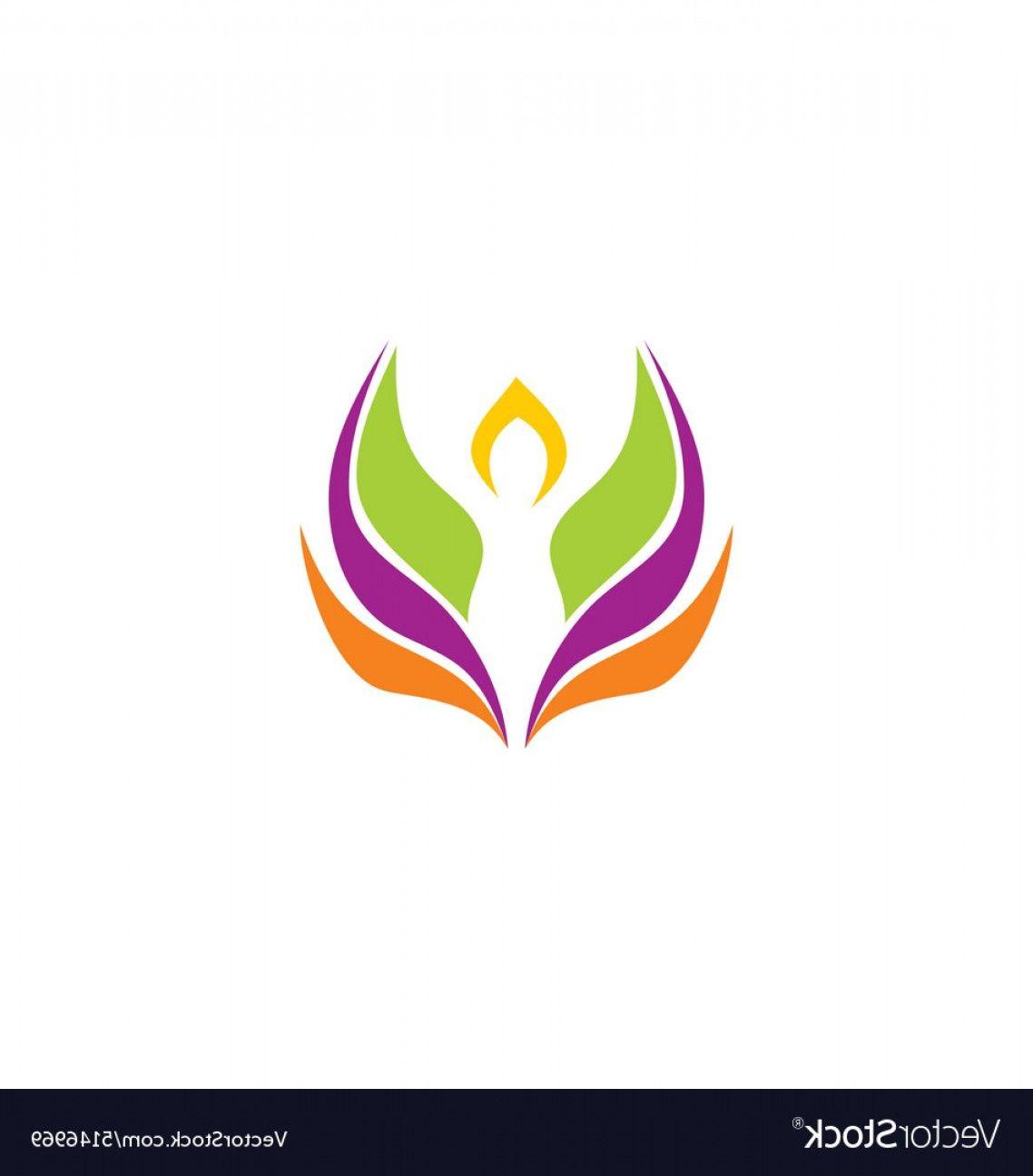 Lotus Flower Vector Art Logo - Beauty Yoga Abstract Lotus Flower Logo Vector