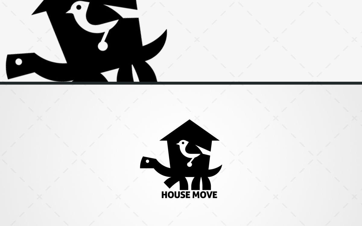Cute Turtle Logo - Cute Bird & Turtle Moving House Logo For Sale - Lobotz