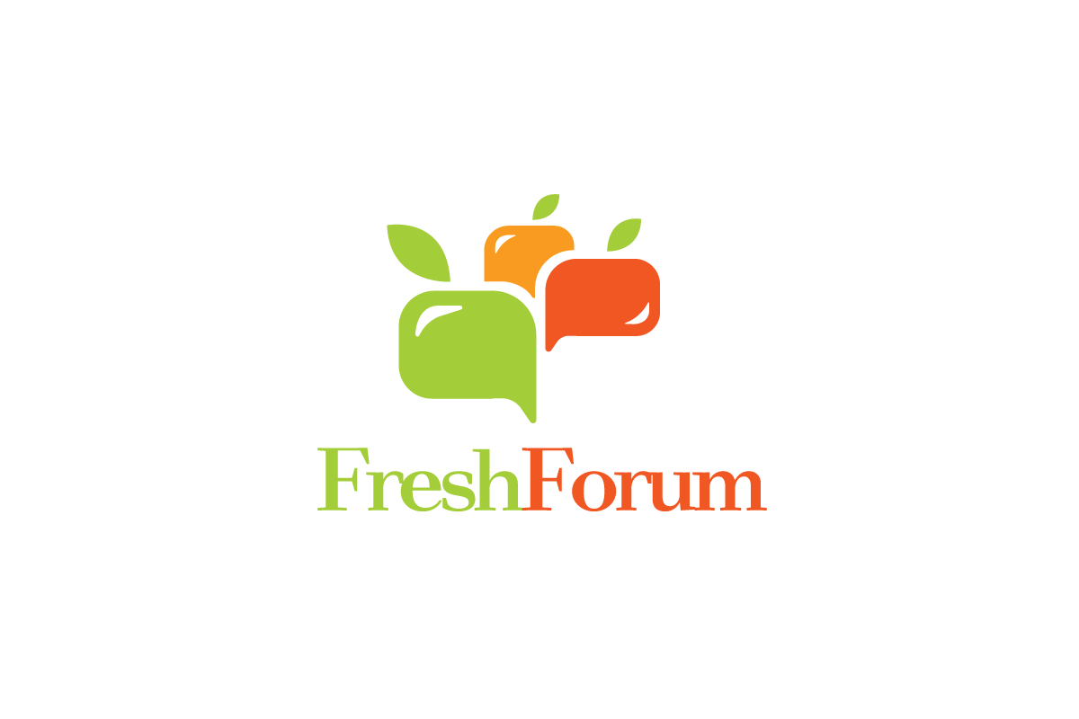 Speech Bubble Phone Logo - Fresh Forum—Fruit Speech Bubbles Logo | Logo Cowboy